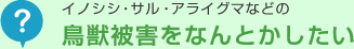 鳥獣被害をなんとかしたい